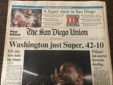 1988 Washington Redskins vitória Super Bowl XXII ~ Jornal San Diego Union comprar usado  Enviando para Brazil