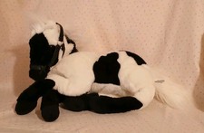 Usado, Brinquedo de pelúcia vintage Hugfun preto branco cavalo pônei bicho de pelúcia 15" freio comprar usado  Enviando para Brazil