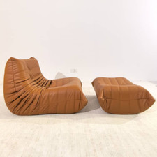 Togo Sofa + Ottoman Set inspiration | Cow Leather Custom Color | Handmade Lounge, używany na sprzedaż  Wysyłka do Poland