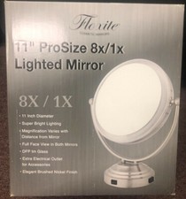 Espelho iluminado tamanho profissional 11 pol. 8x/1x - Espelho de maquiagem de ampliação comprar usado  Enviando para Brazil