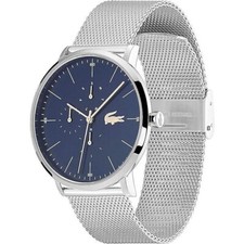 Relógio Lacoste 1273 masculino lua azul cronógrafo mostrador prata pulseira de malha 40 mm comprar usado  Enviando para Brazil