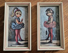 Par de bailarina Big Eye - Maio - Vintage 9 1/2" x 5" - Litografia  comprar usado  Enviando para Brazil