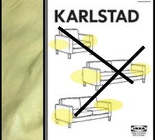 IKEA Karlstad Sivik Żółte Uniwersalne zamienne pokrowce na podłokietniki, krzesło, 2-,3- miejsca na sprzedaż  Wysyłka do Poland