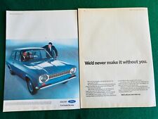 Usado, FORD ESCORT MK 1 1970 PÔSTER PRONTO PARA ENQUADRAR ANÚNCIO A4 TAMANHO X2 B comprar usado  Enviando para Brazil