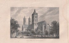 c1850 Naumburger Dom St. Peter und Paul Naumburg Stahlstich-Ansicht, używany na sprzedaż  Wysyłka do Poland