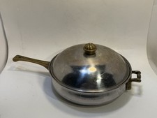Frigideira vintage aço inoxidável MCM cabo de latão cozinha continental comprar usado  Enviando para Brazil