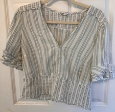 Blusa cropped feminina ABERCROMBIE & FITCH tamanho XL PRIMAVERA listras verdes e brancas comprar usado  Enviando para Brazil