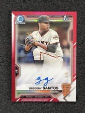 ⚾️ Gregory Santos 2021 Bowman Chrome 1º Vermelho Auto SP RC Mariners */5 LIMPO! 💥, usado comprar usado  Enviando para Brazil