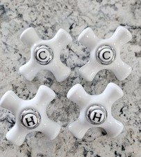 Cabo de torneira transversal de porcelana e cromo para torneiras quentes e frias conjunto de 2 MCM  comprar usado  Enviando para Brazil