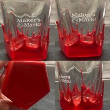 Conjunto de 2 copos/hexágono de vidro Makers Mark Red Wax Drip Bourbon Whiskey Lowball Tumbler comprar usado  Enviando para Brazil