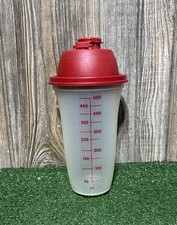 Recipiente de agitação rápida vintage Tupperware vermelho medida liquidificador garrafa 10 oz comprar usado  Enviando para Brazil