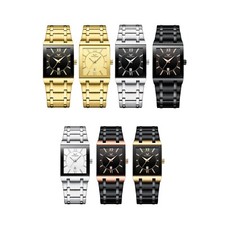 Relógio de pulso masculino clássico empresarial quadrado romano mostrador numéricos quartzo com data comprar usado  Enviando para Brazil