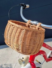 Wiklinowy koszyk rowerowy na rower dla dzieci naturalny na pasy kierownice 26 cm, używany na sprzedaż  PL