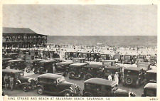 PARKING STRAND PLAYA FOTO REAL POSTAL RPPC Savannah GA coches antiguos trajes de baño segunda mano  Embacar hacia Argentina