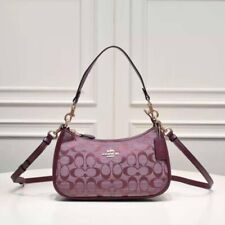 COACH Teri Bolsa de Ombro/Crossbody Signature Chambray Wine CH139 Tomada Nova comprar usado  Enviando para Brazil