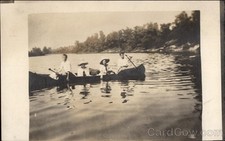 Cartão postal foto real vintage RPPC remo canoa CYKO comprar usado  Enviando para Brazil