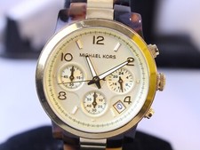 Relógio analógico Michael Kors aço inoxidável dourado e marrom tartaruga MK-5138  comprar usado  Enviando para Brazil