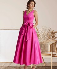 Vestidos de noite simples decote em V sem mangas bolsos sem costas laço vestidos de festa formatura comprar usado  Enviando para Brazil