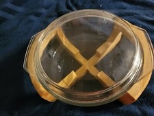 Usado, Suporte de madeira de teca Gailstyn-Sutton com Marinex 2 qt. Padeiro de vidro com tampa  comprar usado  Enviando para Brazil