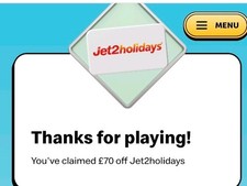 Jet2 voucher mcdonald for sale  HALIFAX