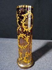 Vaso Antico Cilindrico Himalayano IN Vetro Colorato Gradiente Decorato Smaltato comprar usado  Enviando para Brazil