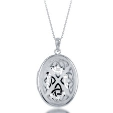 Colar de corrente medalhão oval de prata esterlina com design celta 18", usado comprar usado  Enviando para Brazil