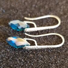 Silver earrings aqua for sale  DERBY