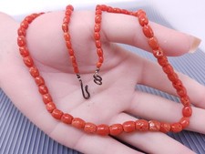 Colar de contas vintage de prata esterlina coral vermelho nativo americano 16" comprar usado  Enviando para Brazil