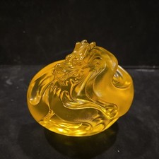 Vidro de arte em cristal Dragão Amarelo Tittot assinado e numerado 798/1888 comprar usado  Enviando para Brazil