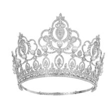 Tiara de cristal pérola 12 cm de altura coroa casamento rainha princesa formatura ajustável adulto comprar usado  Enviando para Brazil