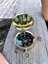 Bússola de bolso militar antiga náutica vintage latão Segunda Guerra Mundial presente brilhante comprar usado  Enviando para Brazil