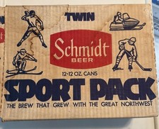 Antiga caixa de lata de cerveja Schmidt caixa de papelão pacote esportivo duplo 12-12 oz latas raras comprar usado  Enviando para Brazil