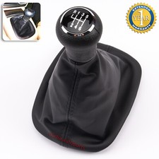 Pomello Leva del Cambio per VW Passat B5 / B5.5 6 Marce Nero Pelle con Cuffia na sprzedaż  Wysyłka do Poland