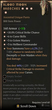 ✴️ DIABLO 4 ✴️😈TEMPORADA 9😈‍‍‍‍Calças Blood Moon 4 GA high roll comprar usado  Enviando para Brazil