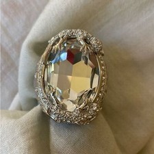 Anel de cristal grande Swarovski com lagartixa lagartixa coquetel bling tamanho 7 comprar usado  Enviando para Brazil