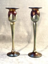 2 Steven Correia  Art Glass Candlesticks Kerzenleuchter Glas Jugendstil Nouveau comprar usado  Enviando para Brazil