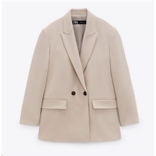 Blazer feminino Zara tamanho grande peito duplo namorado tamanho XS bege carreira chique comprar usado Blazer feminino Zara tamanho grande peito duplo namorado tamanho XS bege carreira chique comprar usado  Enviando para Brazil