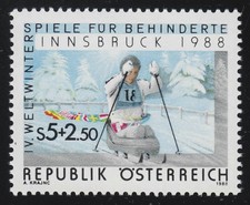 1910 Światowe Zimowe Igrzyska dla Niepełnosprawnych Innsbruck, sanie biegowe 5 S + 2.50 S ** na sprzedaż  Wysyłka do Poland