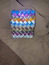 Bolsa de mão Candy Wrapper colorida feita à mão com embalagens recicladas Upcycle 5x7 comprar usado  Enviando para Brazil