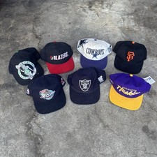 Lote de chapéus Snapback esportivos vintage anos 90 especialidades esportivas iniciante NBA NFL comprar usado  Enviando para Brazil