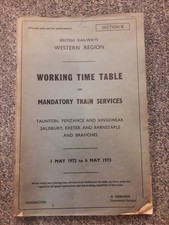 working timetable for sale  EXETER