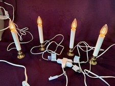 QUATRO Janelas Elétricas de Natal 9" Velas Luzes Latão com Lâmpadas 5' Cabo comprar usado  Enviando para Brazil