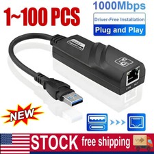 Lote de adaptador de rede USB 3.0 Gigabit Ethernet LAN RJ45 1000Mbps para PC Windows comprar usado  Enviando para Brazil
