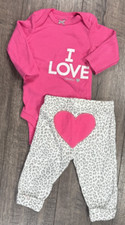 Roupas de bebê menina novas sem etiquetas Carter's 3 meses 2 peças roupa I Love Daddy Heart comprar usado  Enviando para Brazil