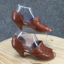 Sapatos femininos Miz Mooz 6.5 Walker Pump couro marrom peep toe salto cônico casual, usado comprar usado  Enviando para Brazil