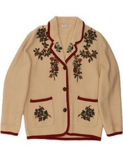 Usado, Jaqueta Blazer VINTAGE Feminina 3 Botões Reino Unido 18 GG Bege Floral Lã DI21 comprar usado  Enviando para Brazil