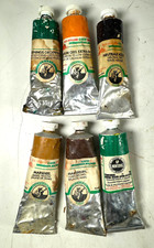 LOTE ORIGINAL ANTIGO X 6 PIGMENTO ANTIGO PINTURA A ÓLEO HOLANDA AMARELO CÁDMIO VERDE MARROM comprar usado  Enviando para Brazil