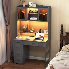 Led computer desk for sale  Walnut