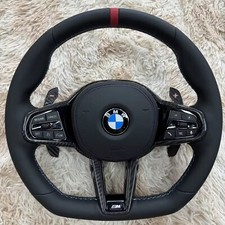 BMW M Carbon Steering Wheel – Red Stripe, Flat Bottom, Paddles – Plug & Play comprar usado  Enviando para Brazil