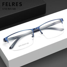 Anteojos Cuadrados de Metal Hombres Moda Clásicos Medio Marco Lentes Transparentes Monturas segunda mano  Embacar hacia Mexico